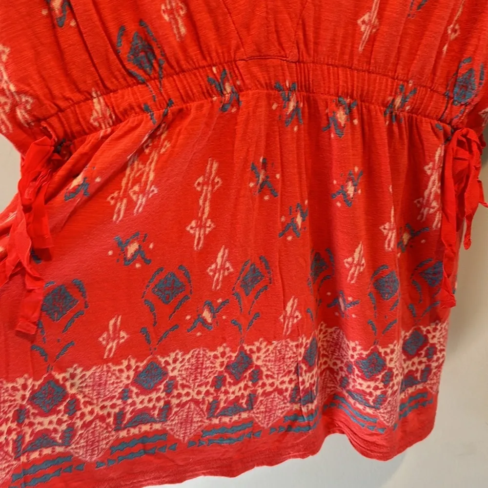 American Eagle Outfitters Large Vintage Y2K Boho Coral Tribal Print Top - Image 5