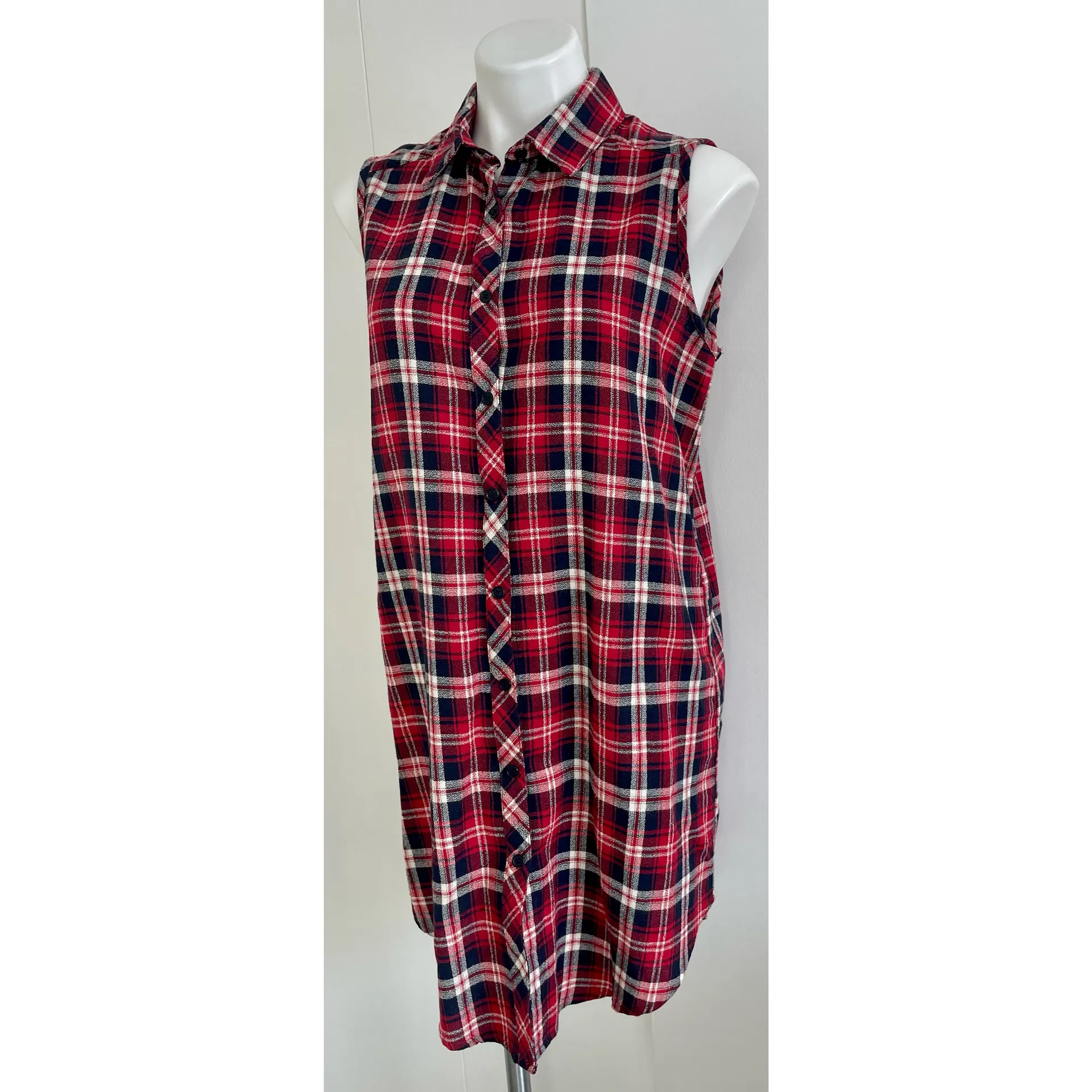 Red Plaid Shirtdress - Image 5