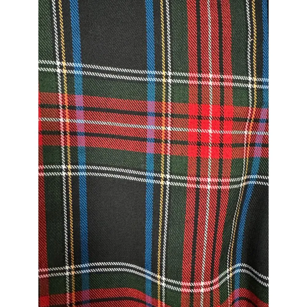 Vintage handmade red, green plaid high waisted skinny pants side zipper size XS - Image 4