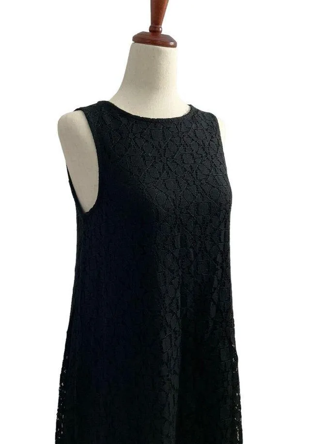 Apt. 9 Lace Sleeveless Hi Low Dress Womens Size 4 Black #1 - Image 4