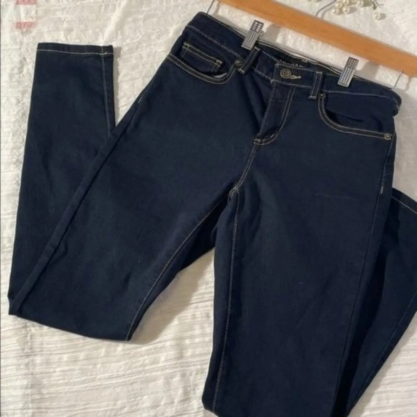 Michael Kors Womens Jeans Stretch Skinny Izzy Dark Wash Size 4 - Image 4