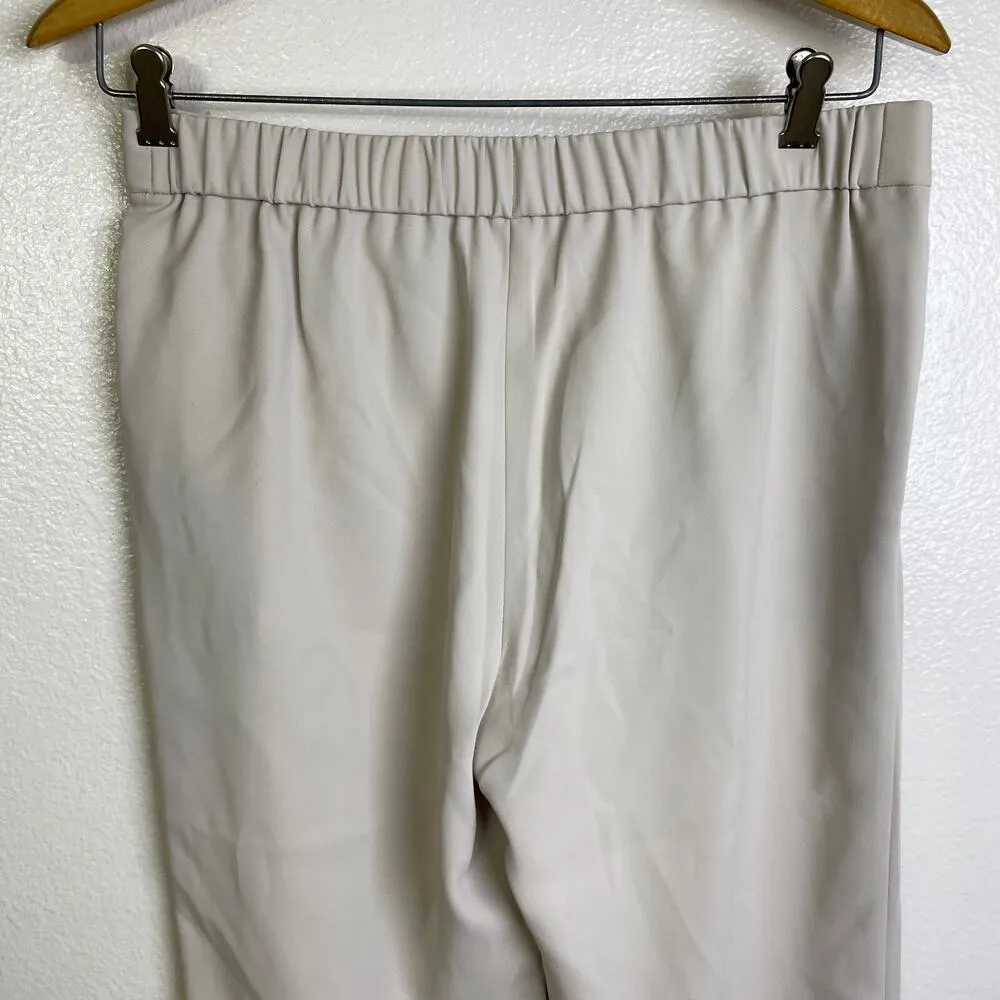 Quince Stretch Crepe Ankle Pants Size 12 Womens Sand Beige Elastic Career NWT - Image 7