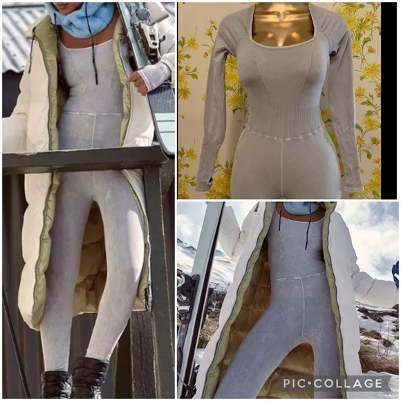 Good Karma Long Sleeve Onesie ice grey size XS/S - Image 3