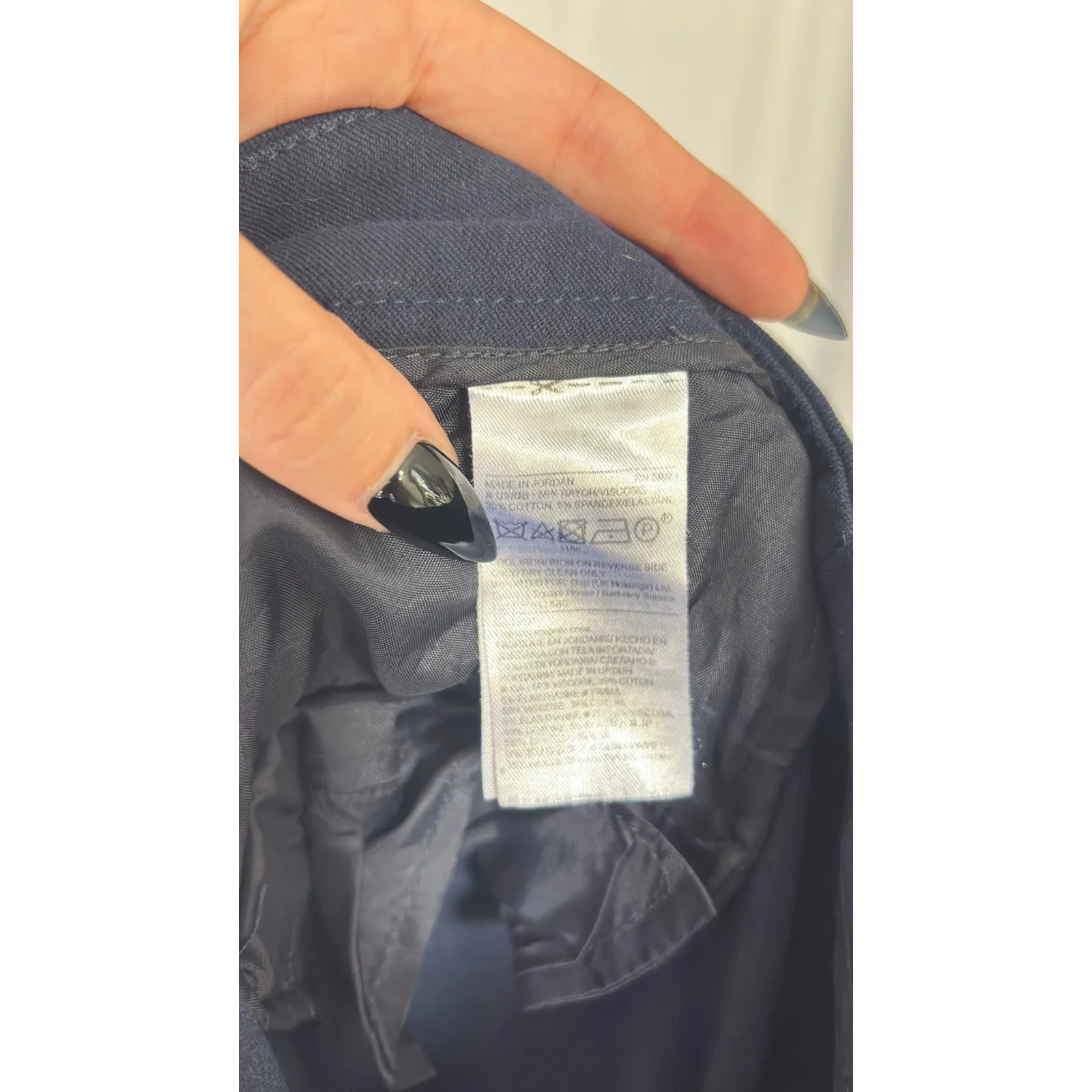 Banana Republic Navy Blue Cropped Flare Pants Women Size 6 Tailored Career - Image 9