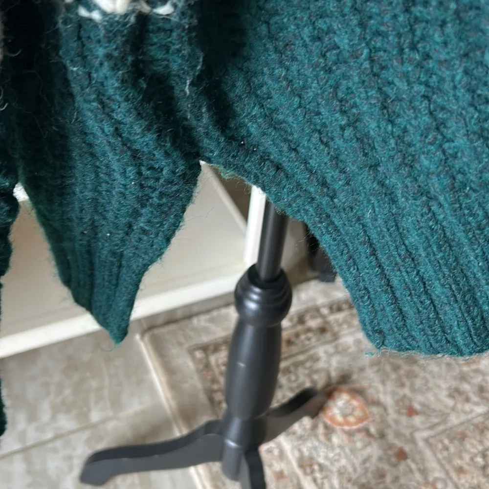 Aerie offline green cream striped chunky knit oversized comfy lounge sweater XXL - Image 8