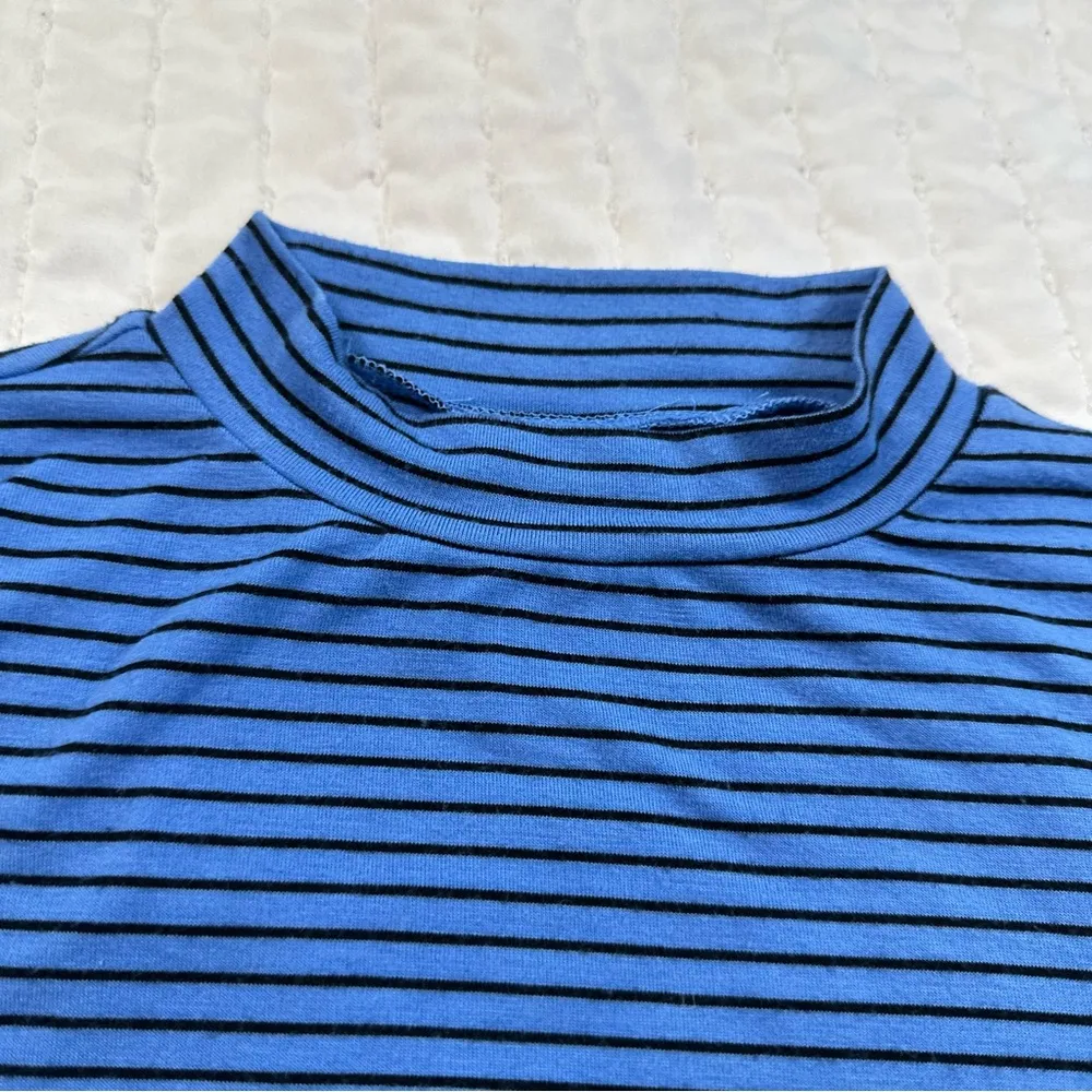 Apt. 9 Casual Blue and Black Striped Midi Dress - Image 11