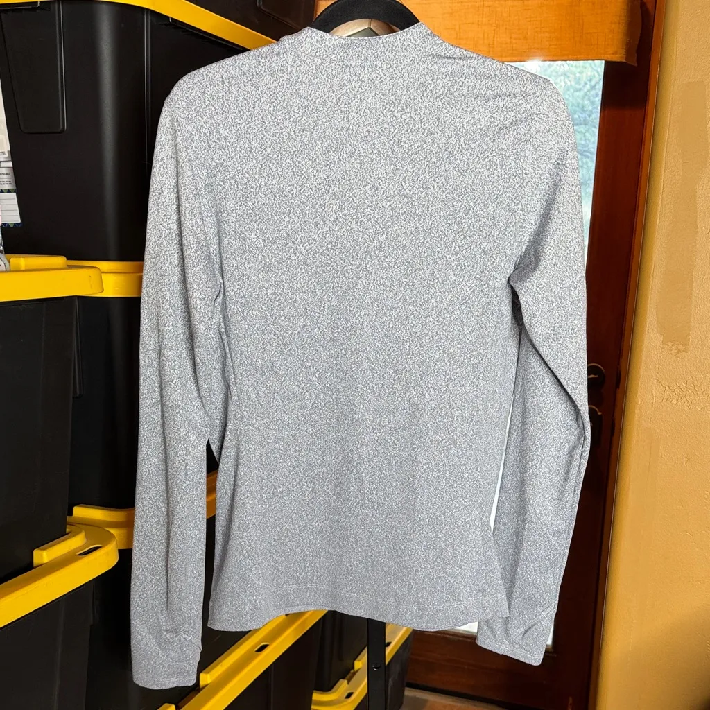 Slazenger Quarter Zip LS Hydro Dri + UPF 30 Golf Shirt Gray Ombré Size Medium - Image 6