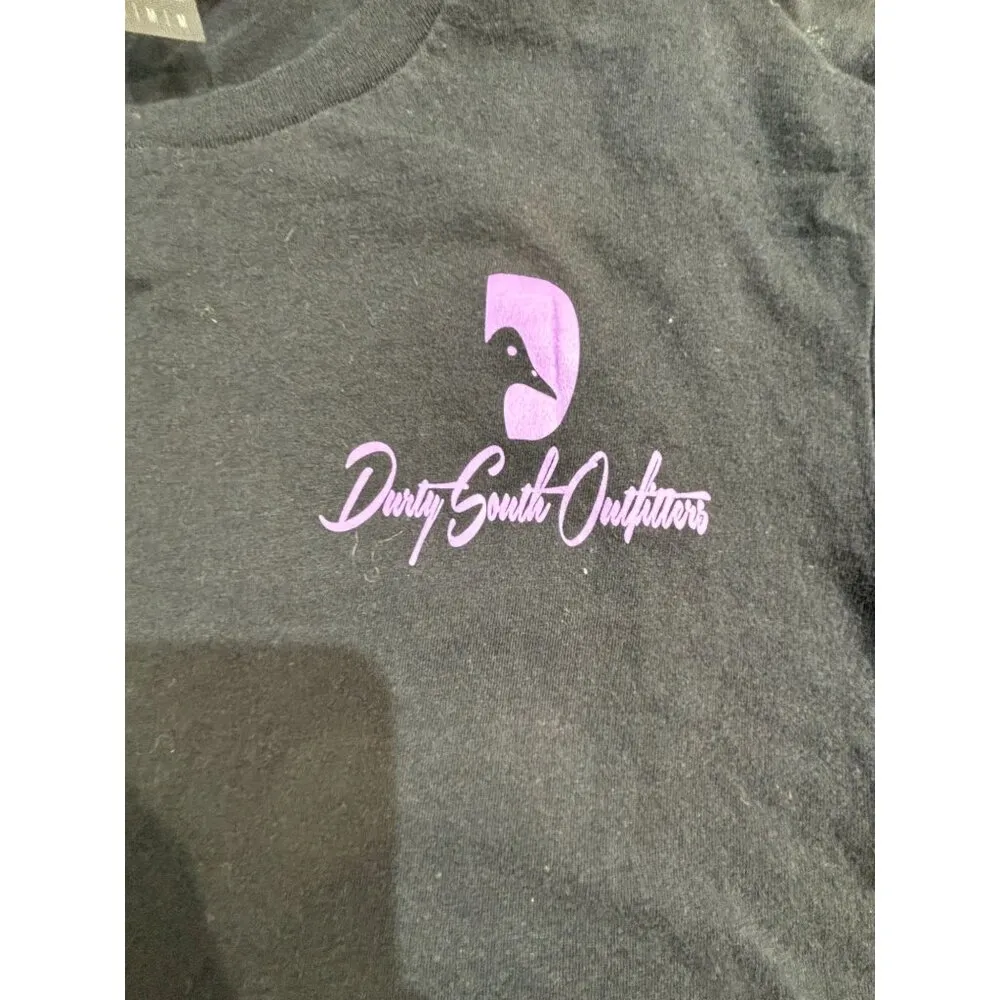 Durty South Outfitters Dog Art T-Shirt Gildan Softstyle Black M - Image 3