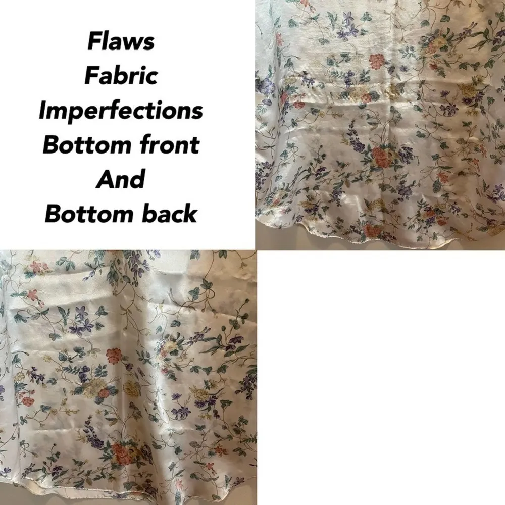 Barbizon Nightgown Floral Ivory Pink Size Large Vintage Kimono Mock Neck Rare - Image 6