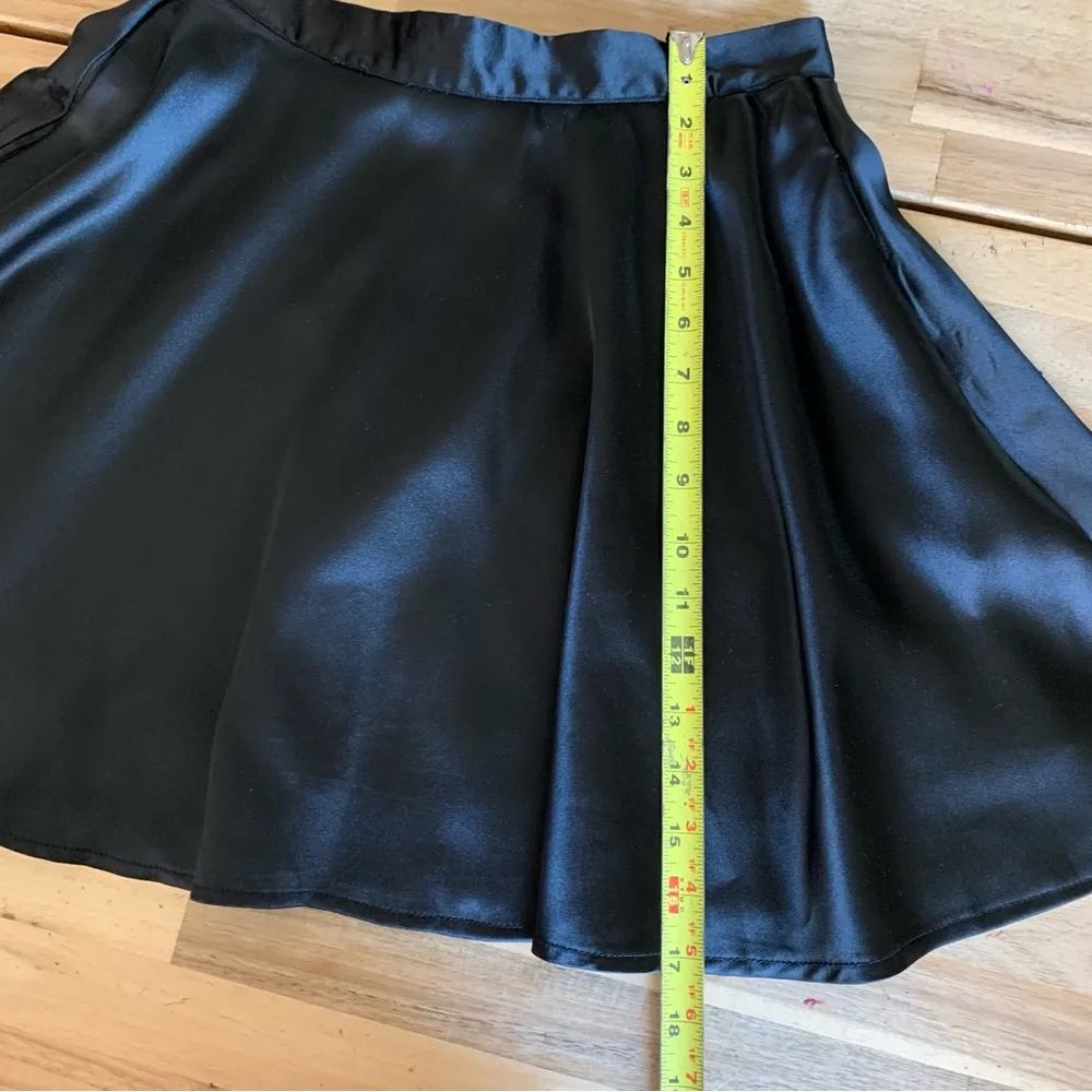 Lulu’s Black Satin Circle Skirt M - Image 4