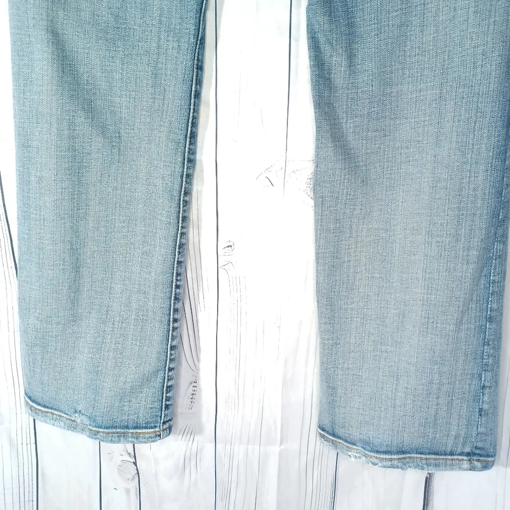 Vigoss Lightly Distressed Boot Cut Blue Denim Jeans - Image 12