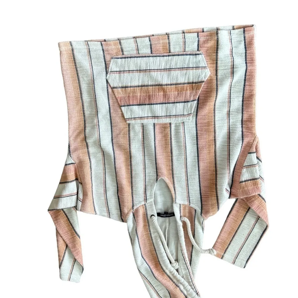 Ocean Drive Hoodie Womens M Beach Stripes Terry Pullover‎ - Image 2