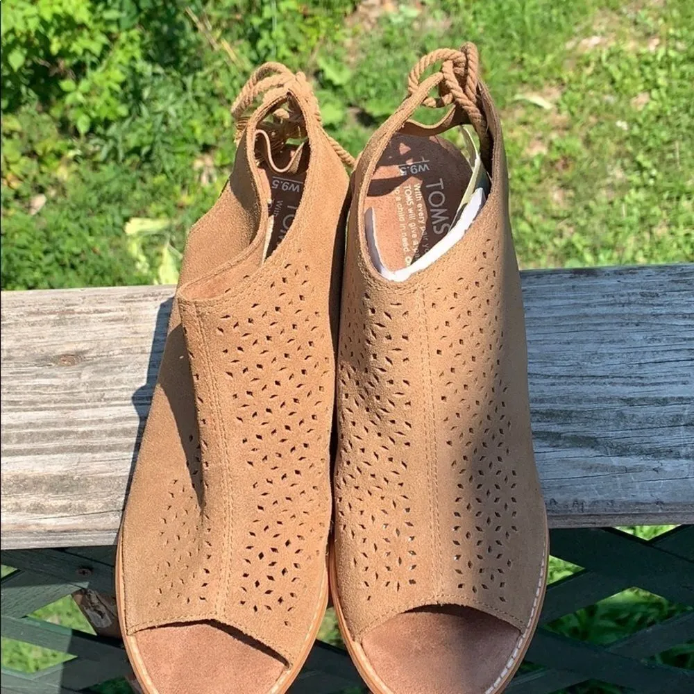Toms Cork Heeled Open toe  Sz 9.5W New - Image 6