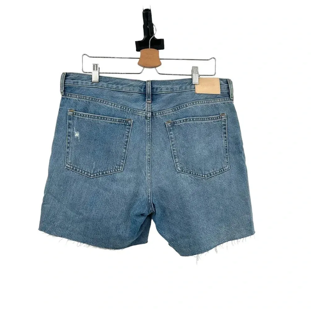 Everlane The Denim‎ Short Organic Cotton Blue Distressed Denim Size 31 - Image 3