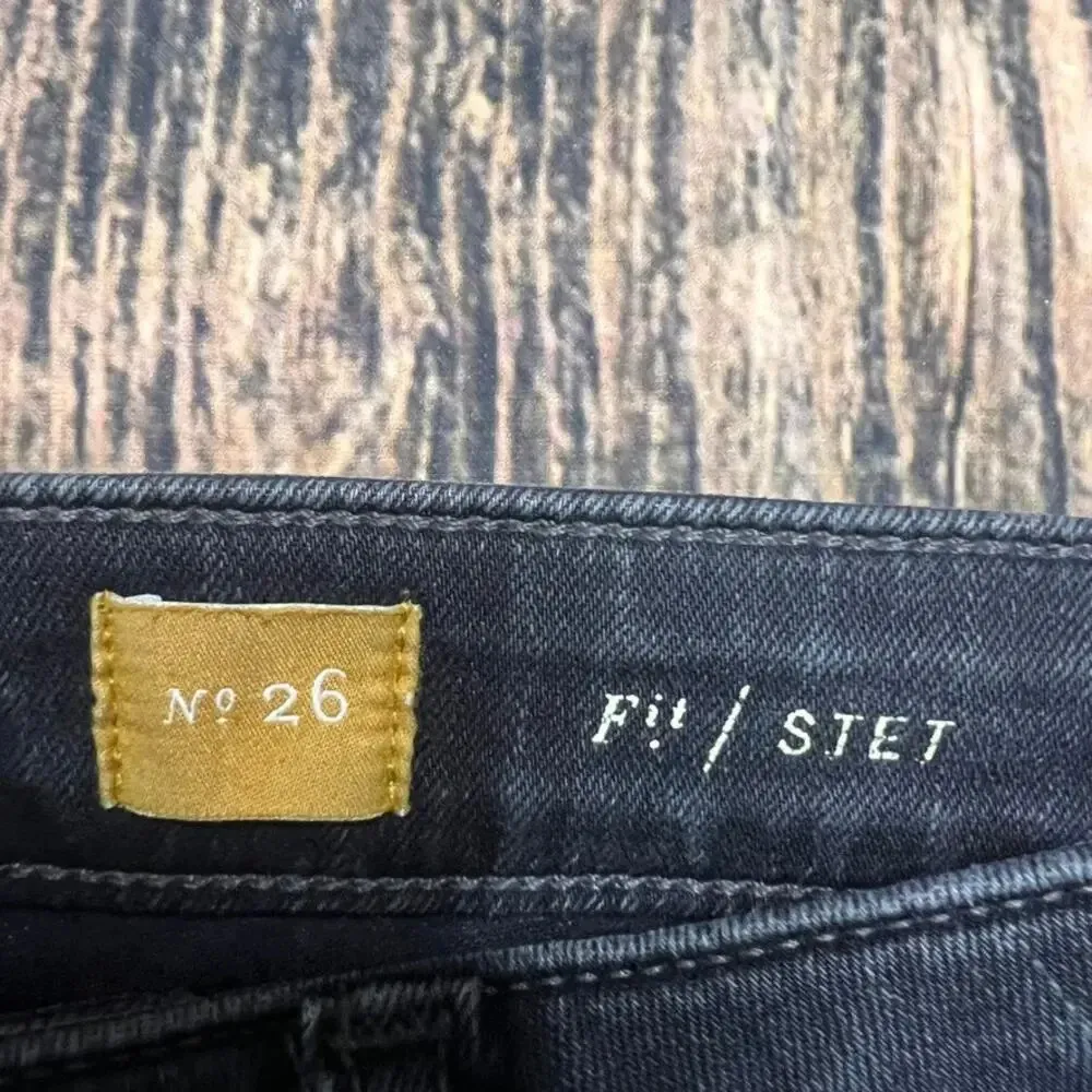 Pilcro Women's‎ Black Mid Rise Skinny Ankle Jeans Size 26 Distressed - Image 3