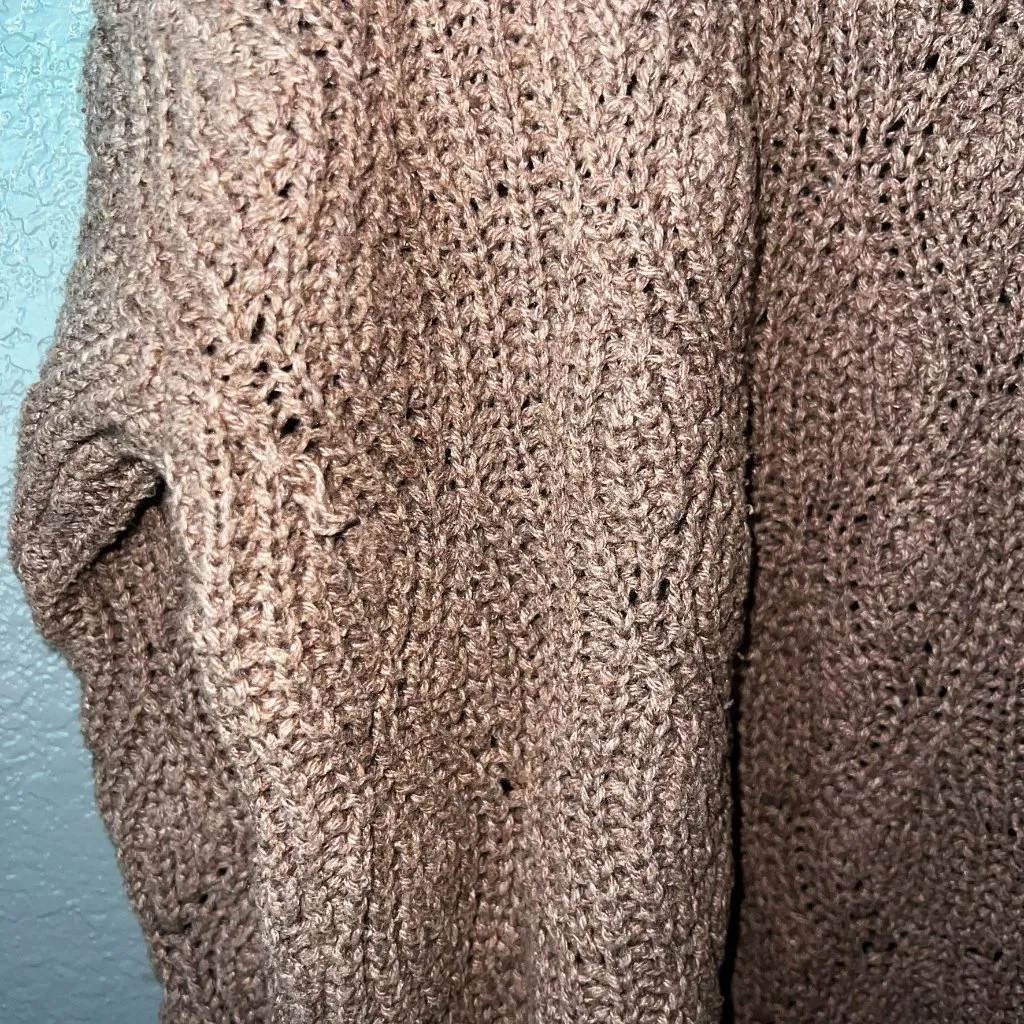 Universal Thread Women’s Brown Open Front Cable Knit Cardigan Sweater Size M - Image 5