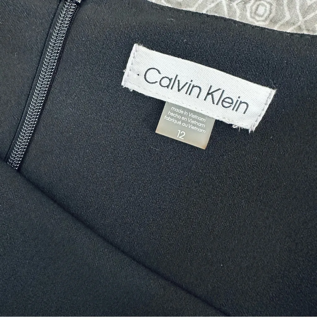 Calvin Klein Sleeveless Tie Belt Black Jumpsuit Cropped Wide Leg Size 12 - Image 5