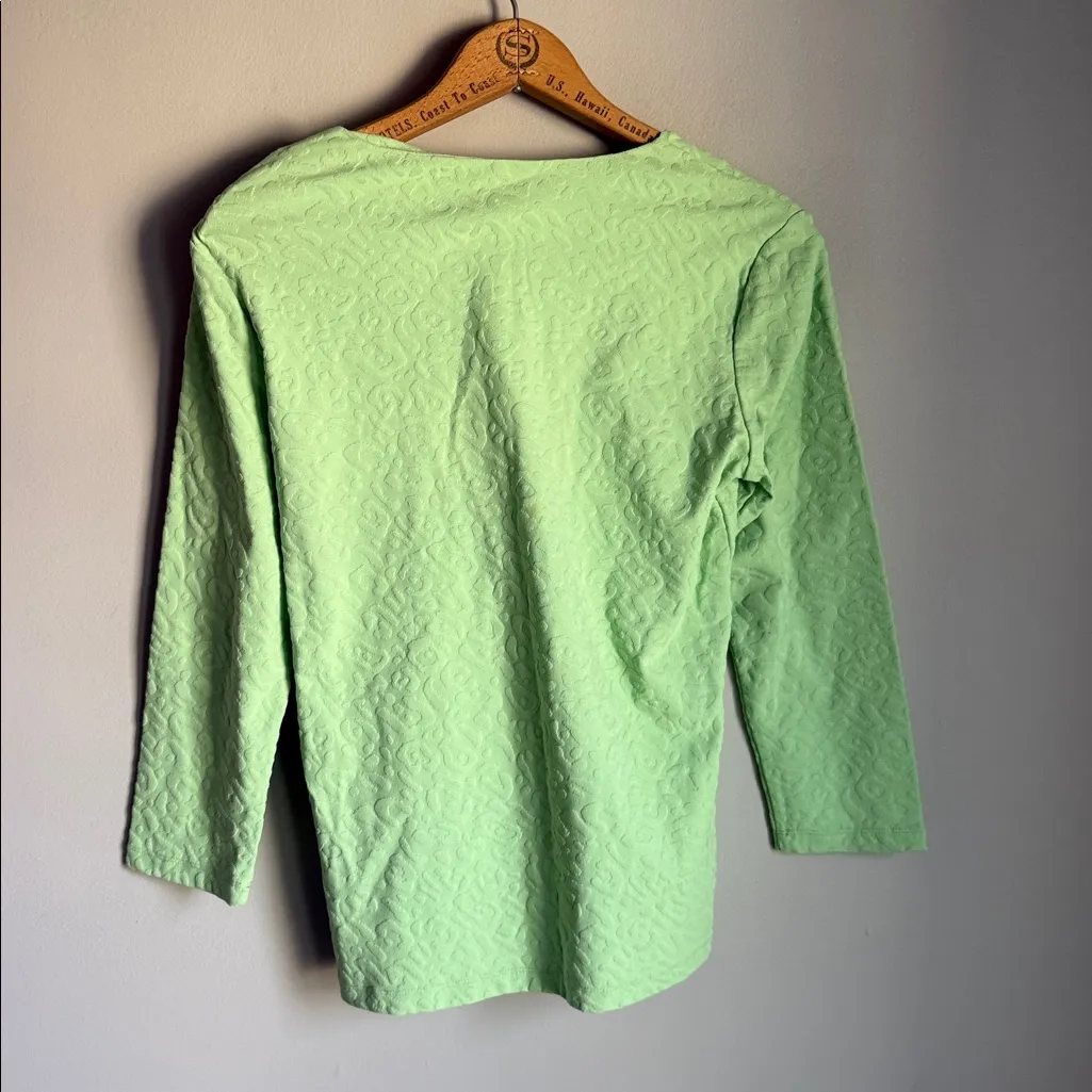 NEW J.McLaughlin Carly Jacquard Top Small Green - Image 3