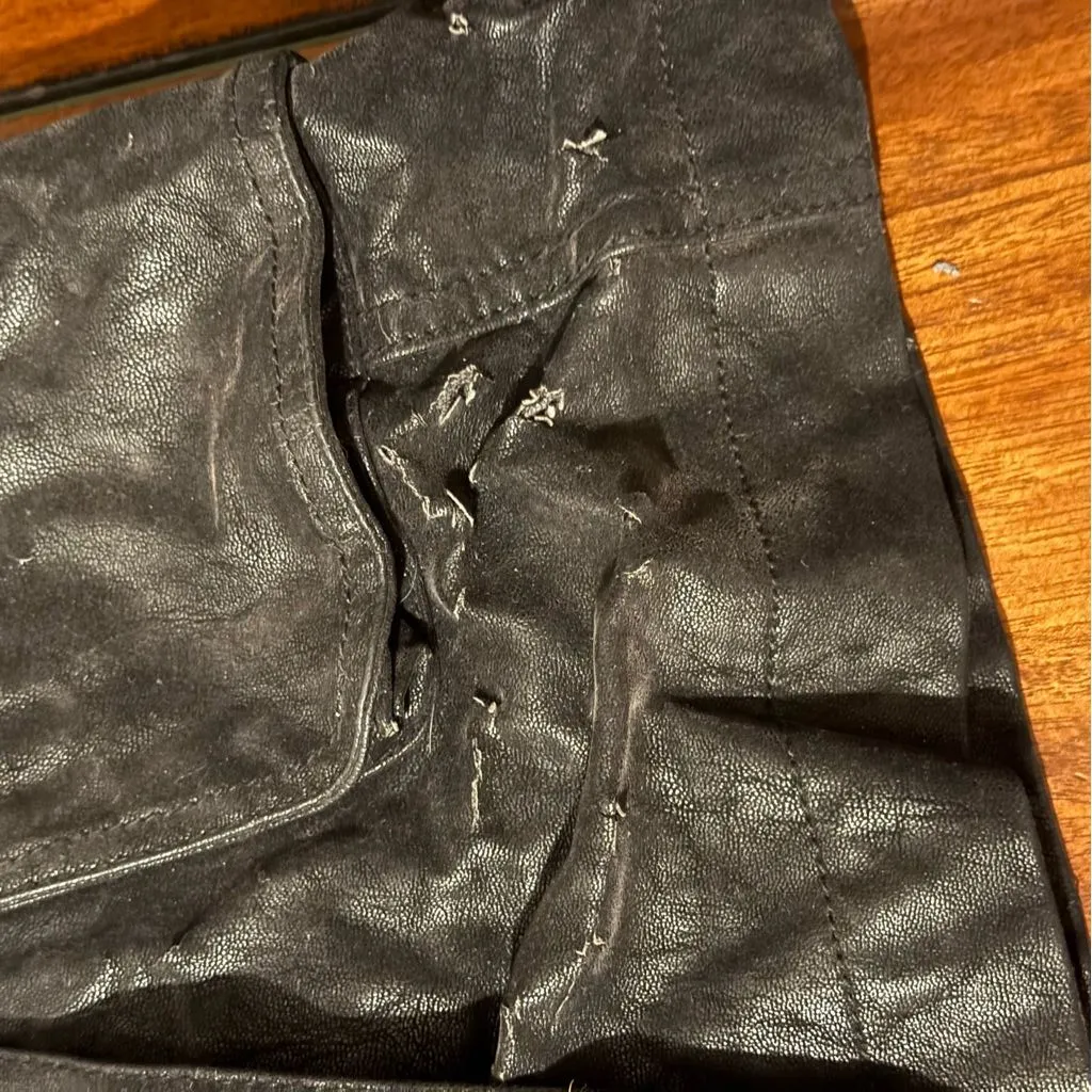 Black Faux Leather Mini Skirt with Zipper Details - Image 3