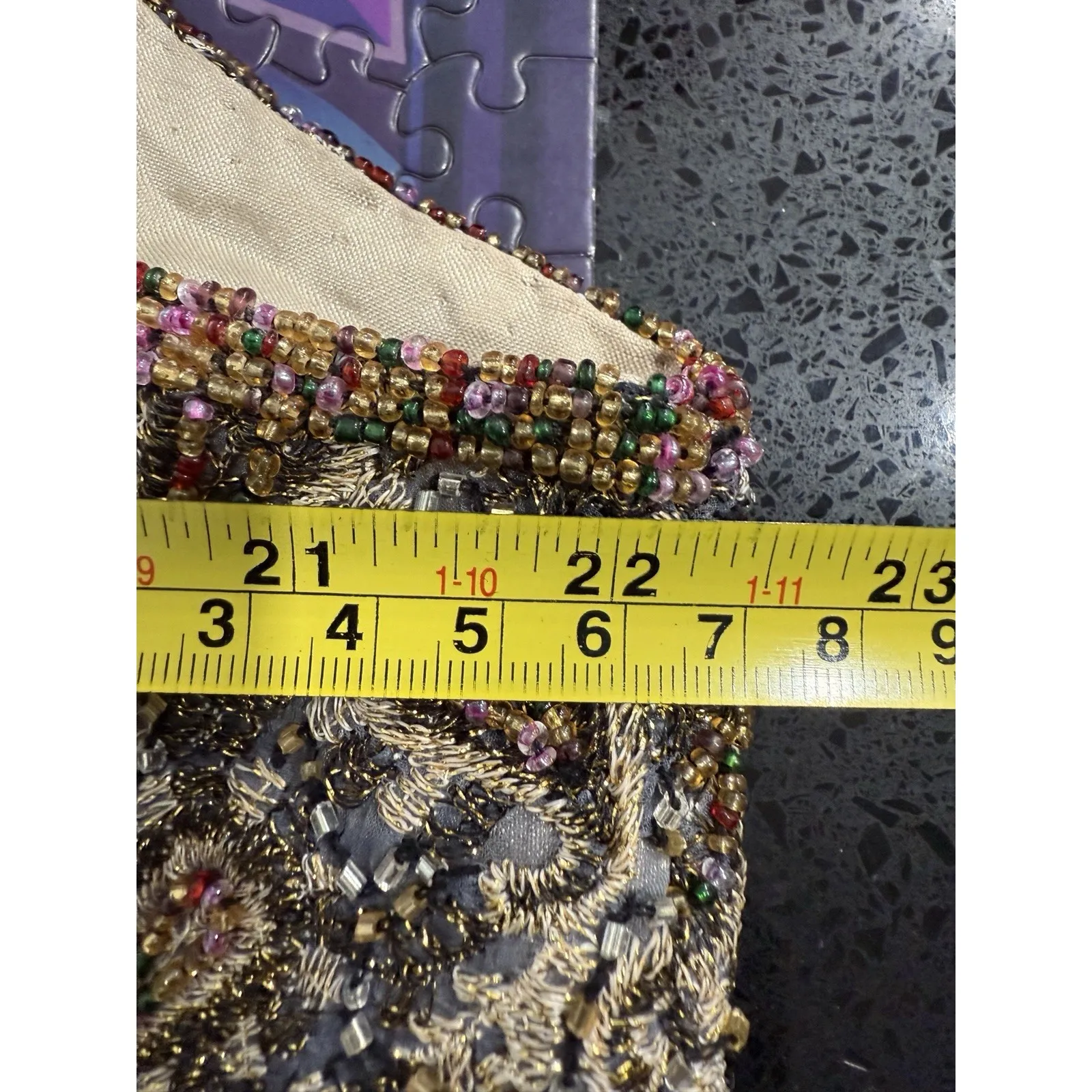 Adrianna Papell Occasions Top Size 22 Silk Beaded Gold Paisley Blouse‎ Formal - Image 6