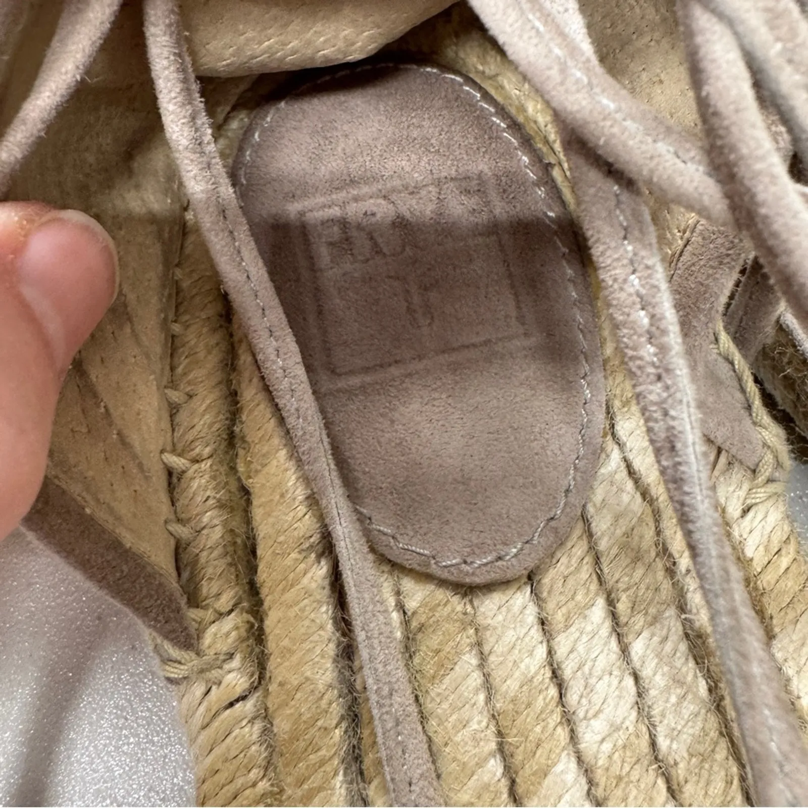 Frye Beige Leather Espadrille Flats Sandals Womens 6.5 Beachy Comfort Lace Up - Image 3