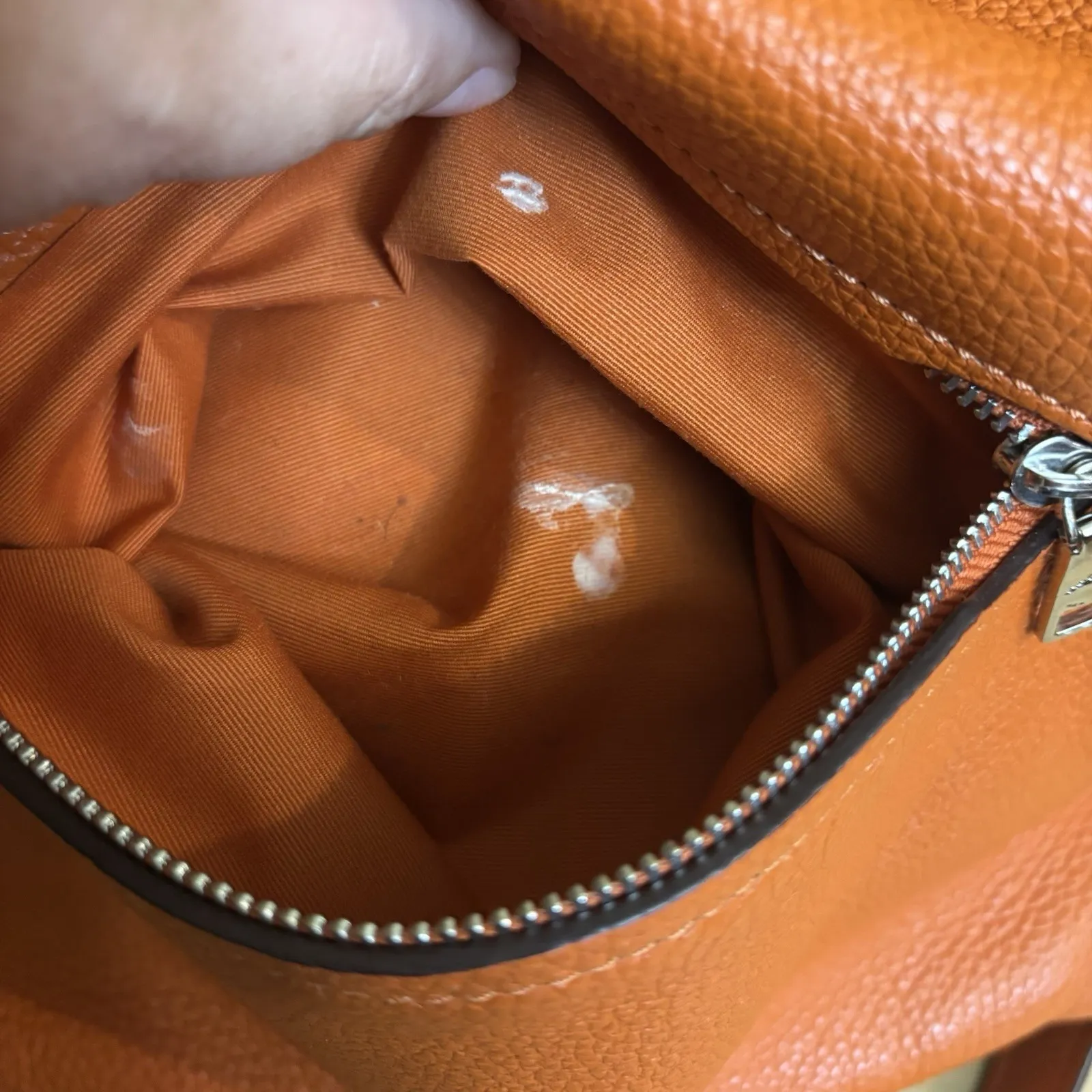 Coach Abby Duffle Tangerine Pebbled Leather Convertible Shoulder‎ Bag Purse Tote - Image 14