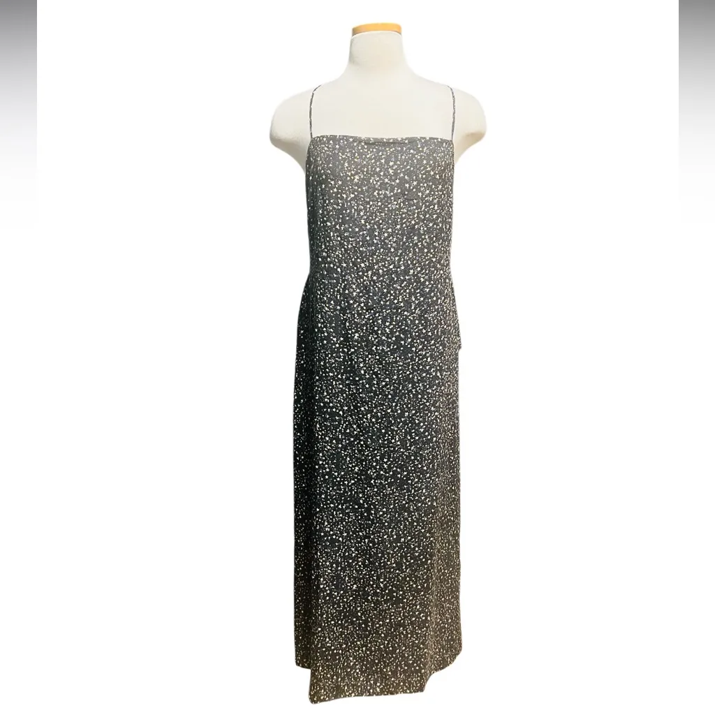 J. Crew Ruffle-back 100% silk dress in starry sky print Size 14 NWT - Image 4