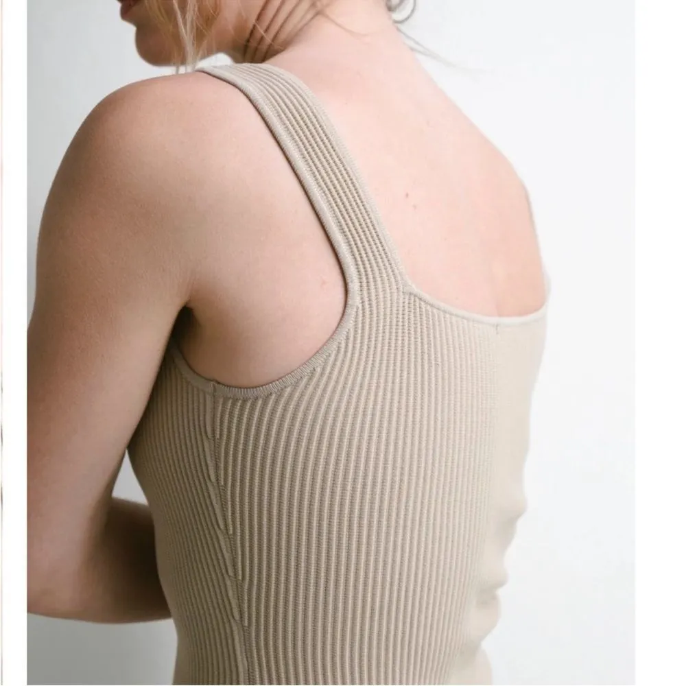 NWT Darling Society Noble Ribbed Tank Small Tan - Image 3