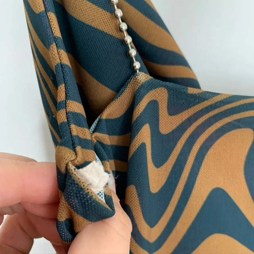 MAISIE WILEN Ssense Exclusive Orange And Blue Mesh Slip Dress Womens Small Green - Image 5