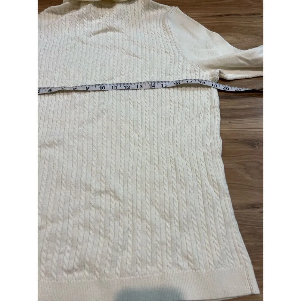 Talbots NWT Women’s Long Sleeve Turtleneck Sweater off white sz XL - Image 5