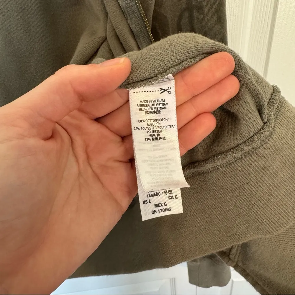 Vintage “JC” Juicy Couture pattern Olive Green Velour track suit jacket LARGE - Image 6