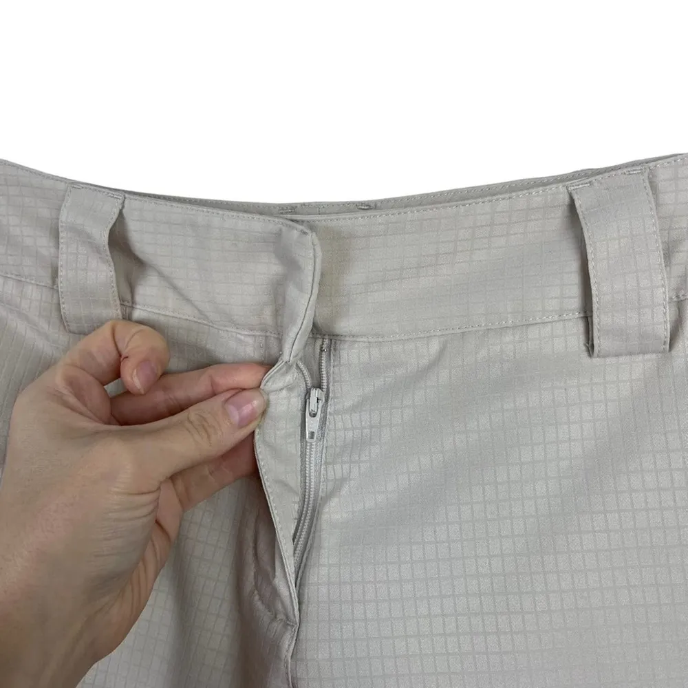 Adidas Women’s Beige Golf Shorts Mid-Rise Climalite Bermuda Three Stripe Size 10 - Image 6