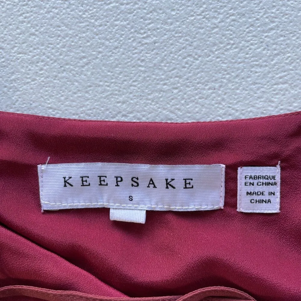 Keepsake Womens Junior Sz S Fit & Flare Dress V-Neck Strappy Asymmetrical Hem - Image 5