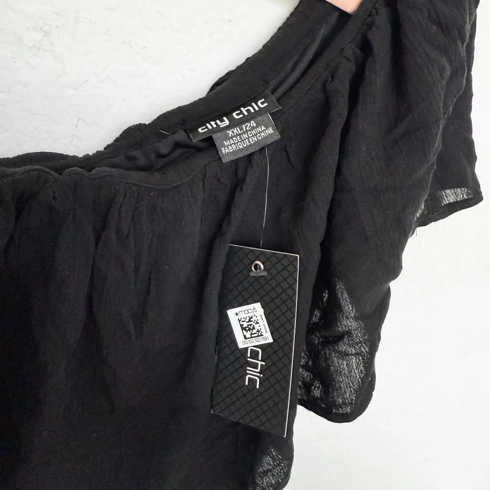 NWT City Chic Womens Maxi Dress Size XXL Black One Shoulder Ruffle Romantic Chic - Image 5