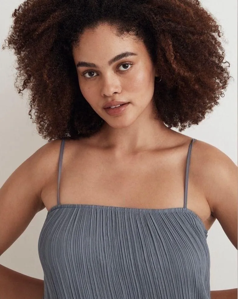 Madewell The Goldie Plissé midi teapot blue dress 6 - Image 5