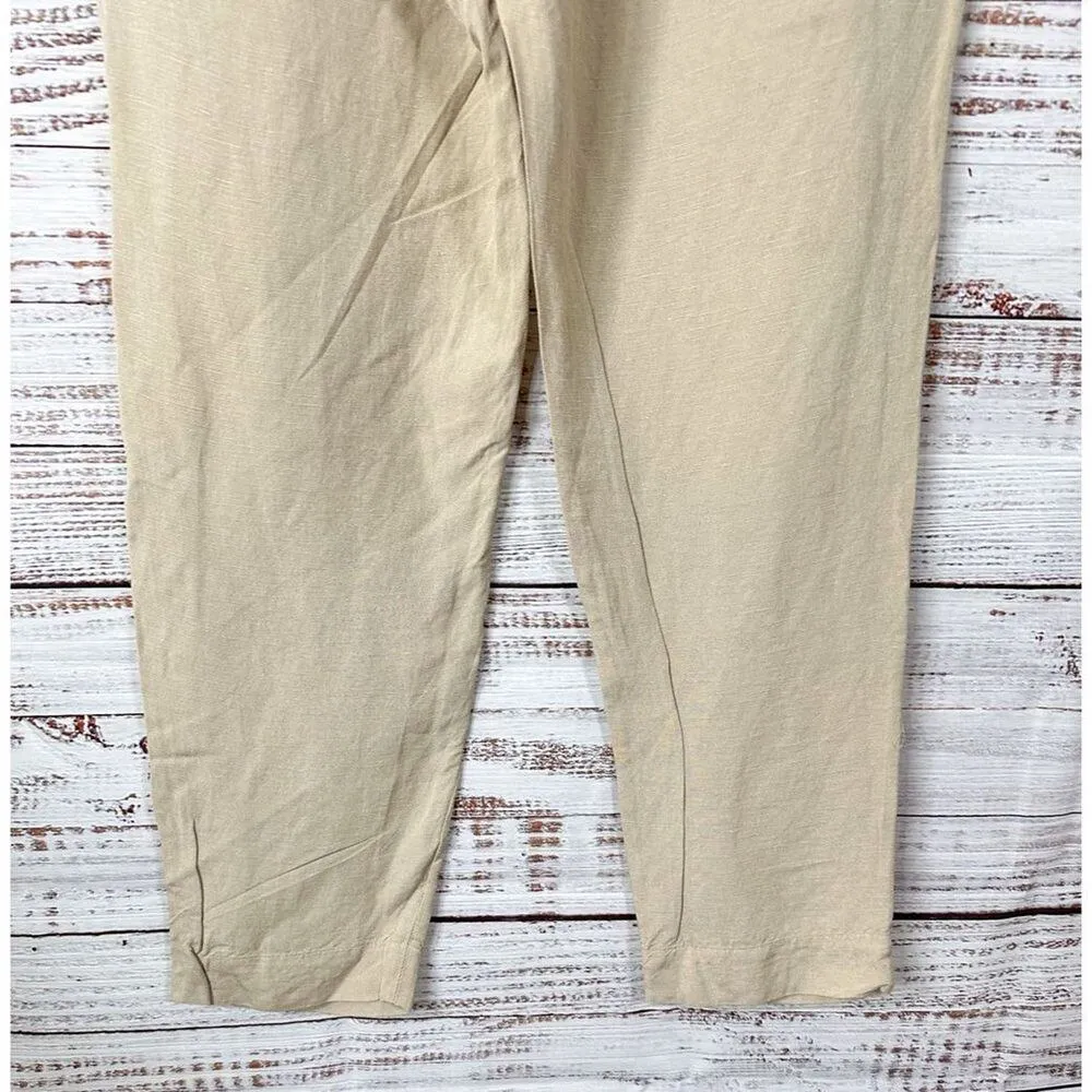 & Other Stories Paris Atelier Women's Linen Tapered Casual Pants Cream Size 6 - Image 10