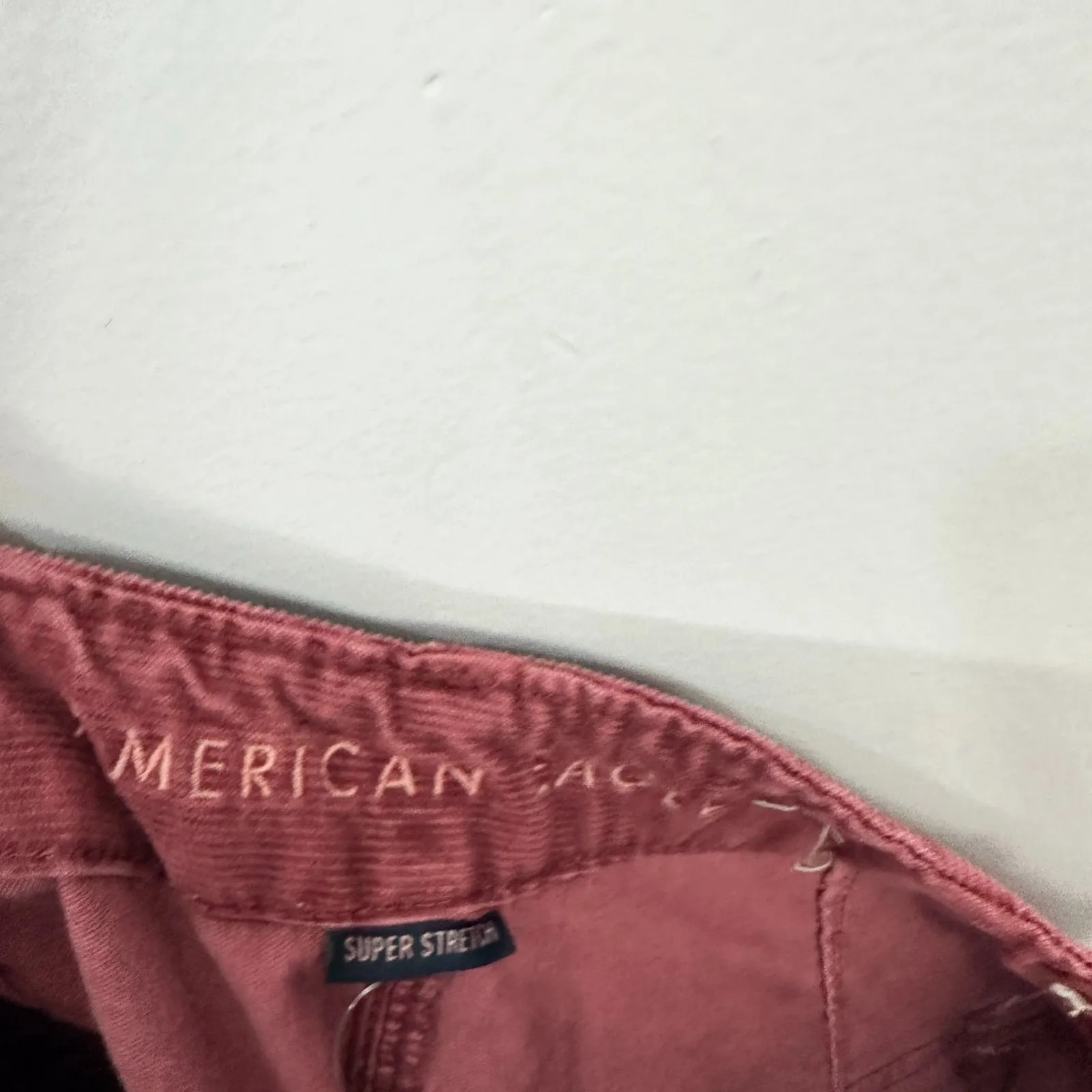 American Eagle Corduroy Mini Skirt 10 Red Stretch Retro 90s Parisian Earthy Prep - Image 6