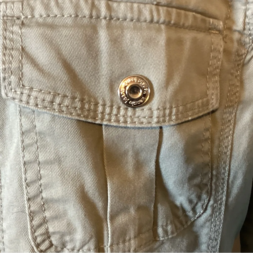 KENSIE JEANS WOMENS FITTED UTILITY JACKET CADET STYLE SIZE MED DENIM COTTON SZ M Green - Image 4