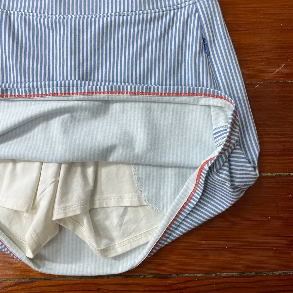 Spartina 449 Blue and White Nautical Striped Athletic/Athleisure Golf Skirt Sz M - Image 9