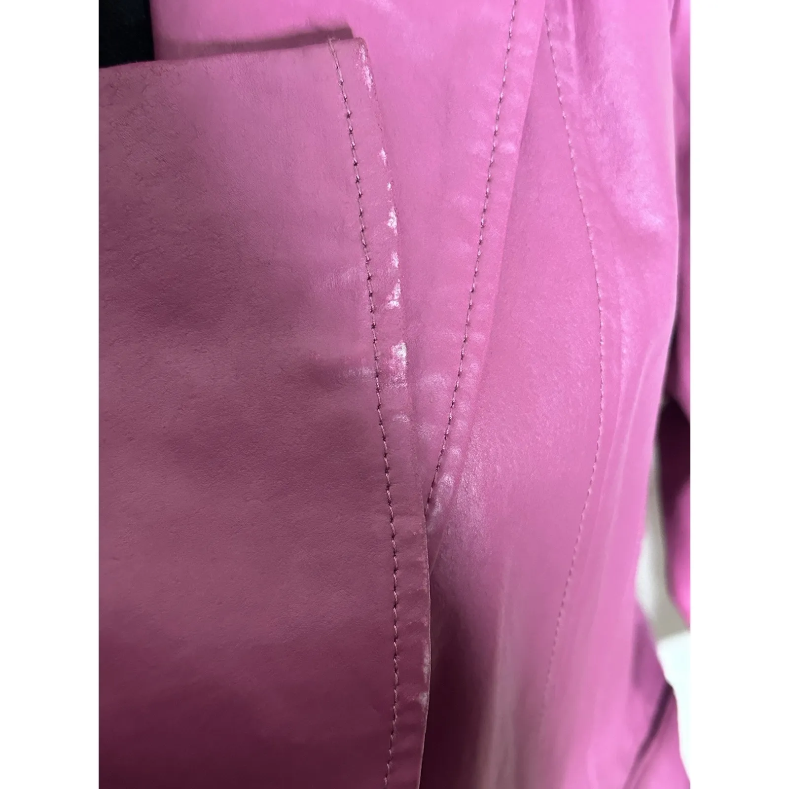 Díalogue Women’s Pink Leather Jacket Size Large - Image 5