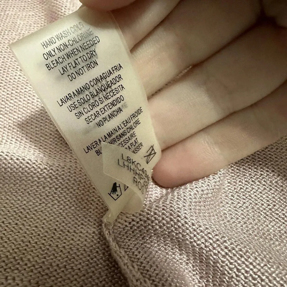 Karl Lagerfeld  Pearl Trim Pink Open Shawl Wrap Rayon - Image 3