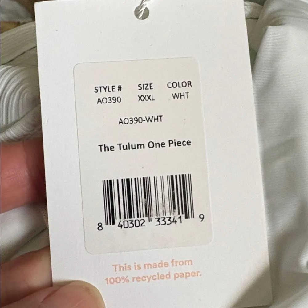 Andie Swim The Tulum One Piece Swimsuit White Ribbed Size XXXL‎ NWT - Image 8