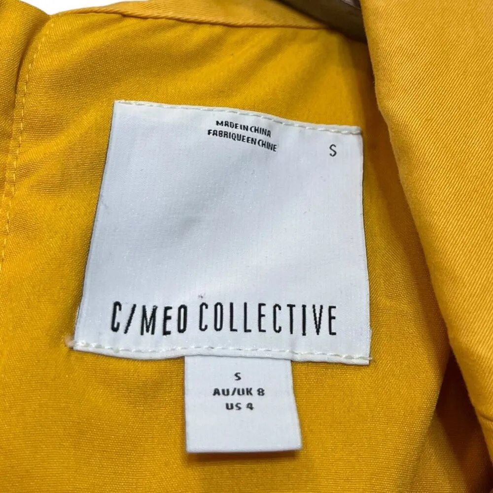 C/Meo Collective Button Front Puff Sleeves Jumpsuit Marigold Women’s Size S - Image 9