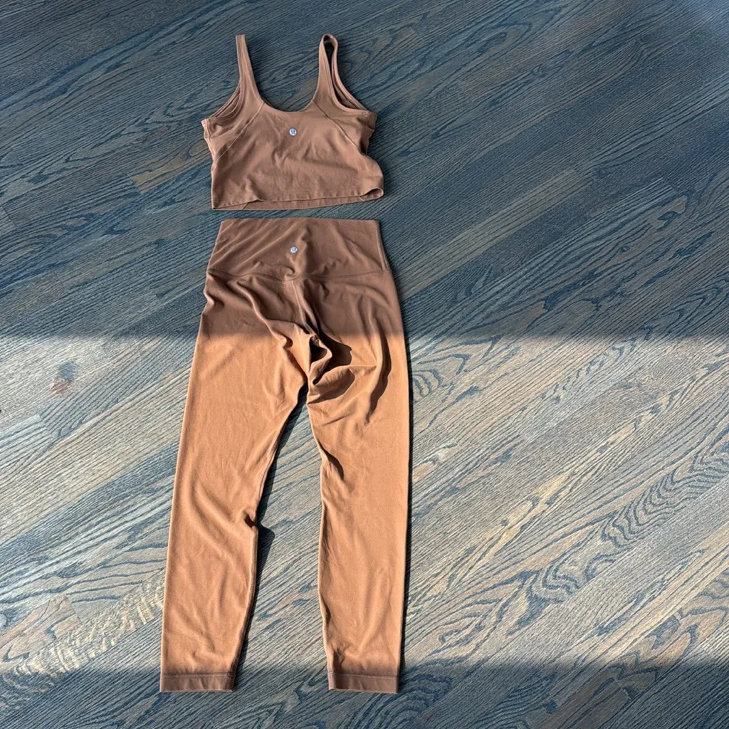 Lululemon Align Set leggings & tank 
Copper Brown size 6 EUC - Image 14