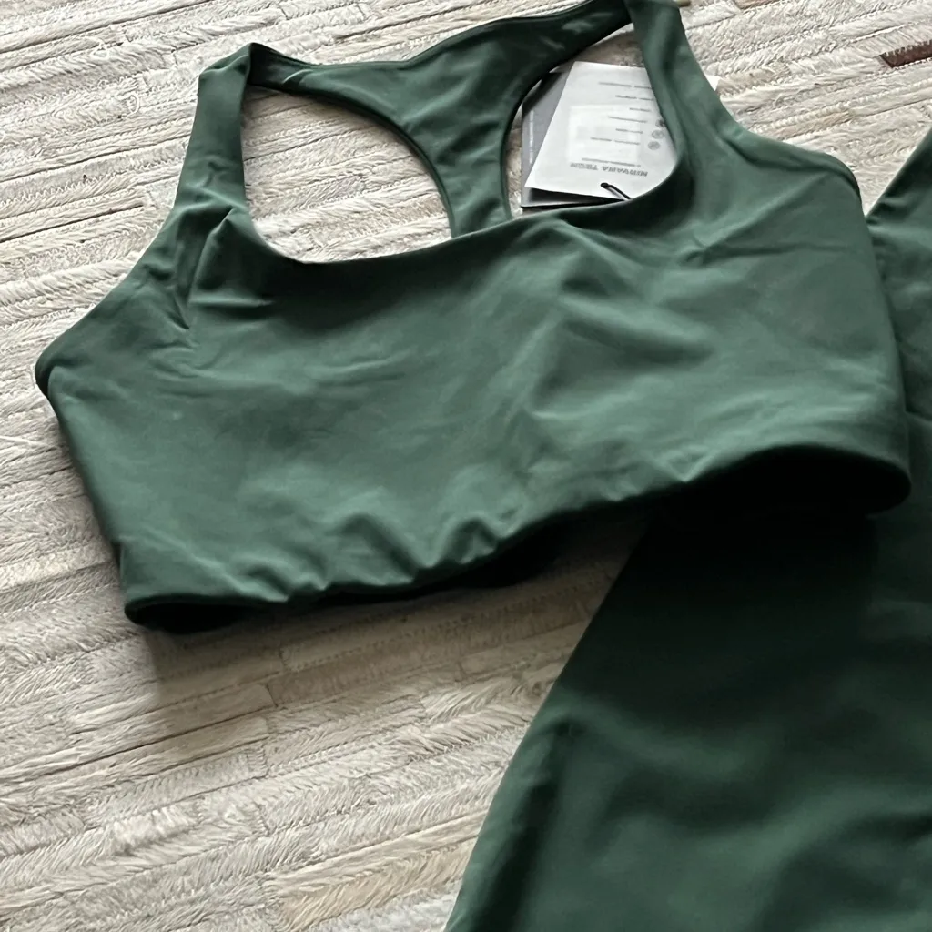 Spiritual Gangster Forest Green Leggings and Bra Set - Image 2