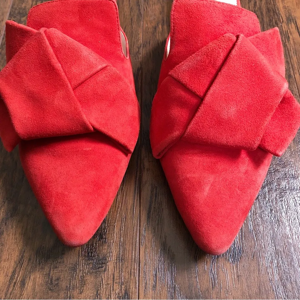 J Crew • Marina pointed toe slide mule Cerise red suede leather slip on - Image 3