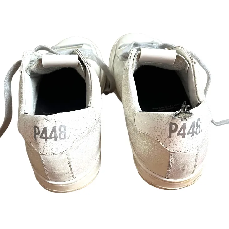 P448 John pearl glitter leather monochrome sneakers size 38 - Image 9