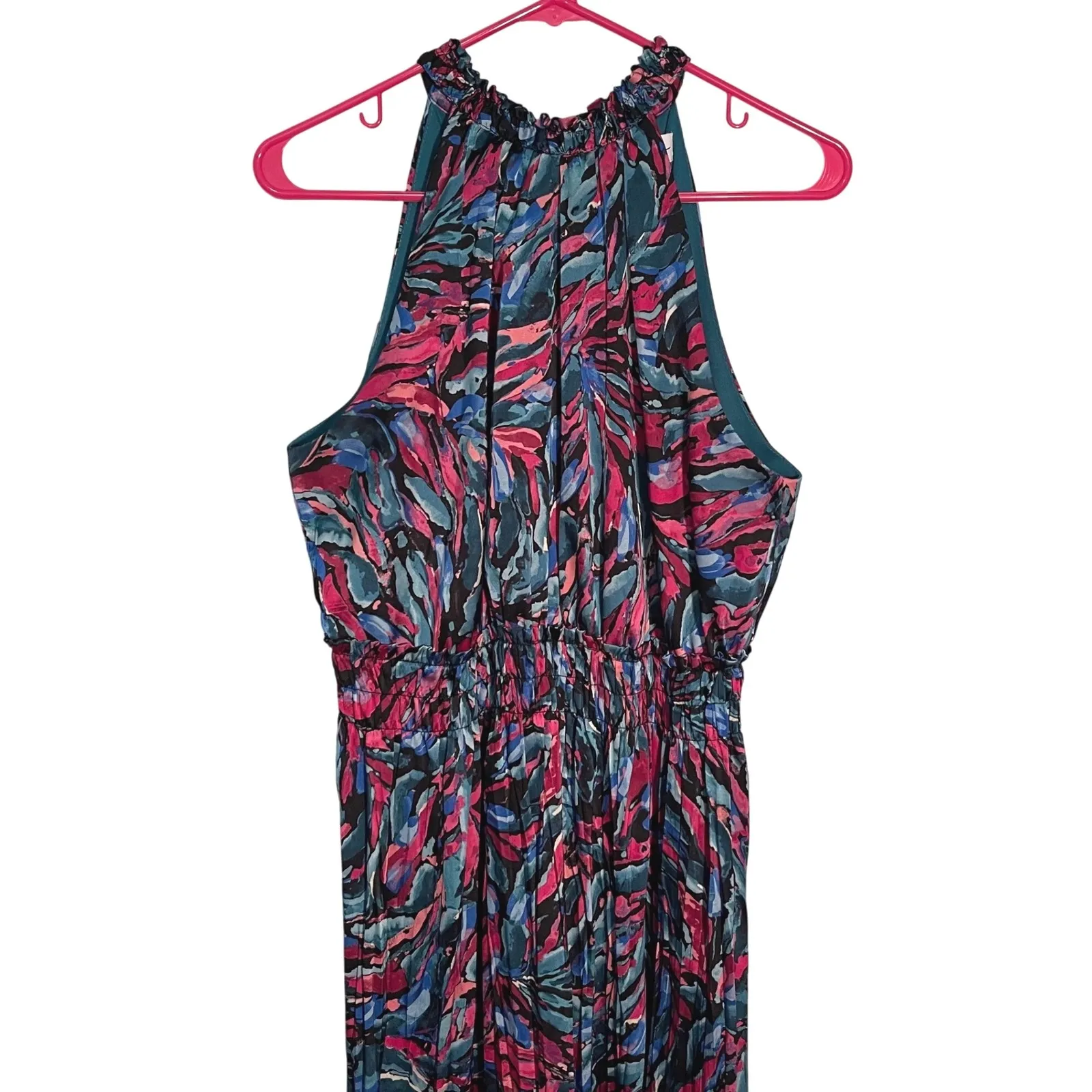 Nicole Miller New York Halter Maxi Dress Women's Large‎ Abstract Print - Image 2
