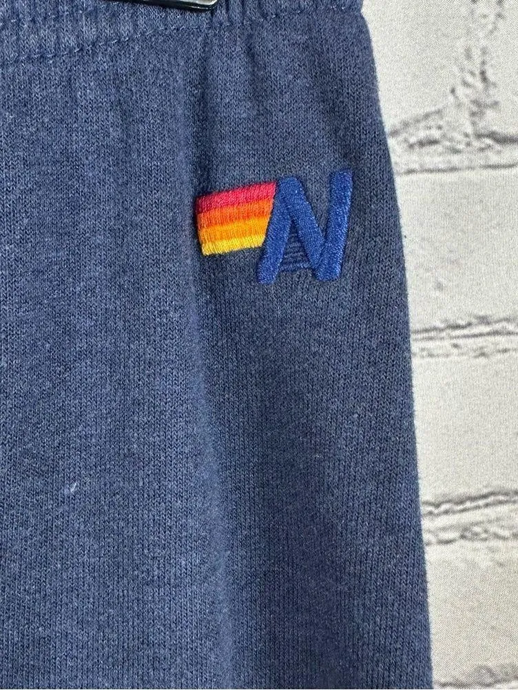 Aviator Nation Women’s Collaboration WeWork “we” Printed Sweatpants Navy Blue M - Image 3