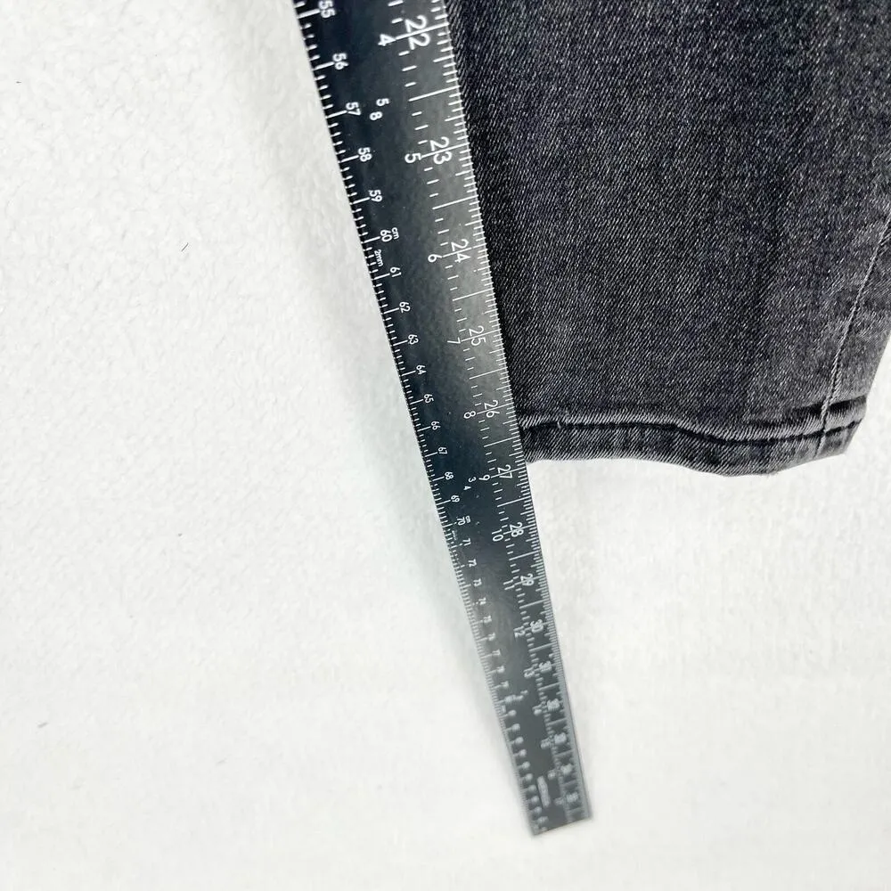 ZARA Jeans Women Size 6 Dark Wash High Waisted Button Fly Skinny Black 5 Pocket - Image 3